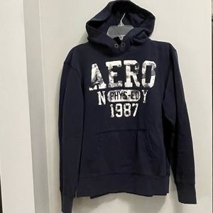 Aeropostale hooded sweatshirt,navy blue,size Med.